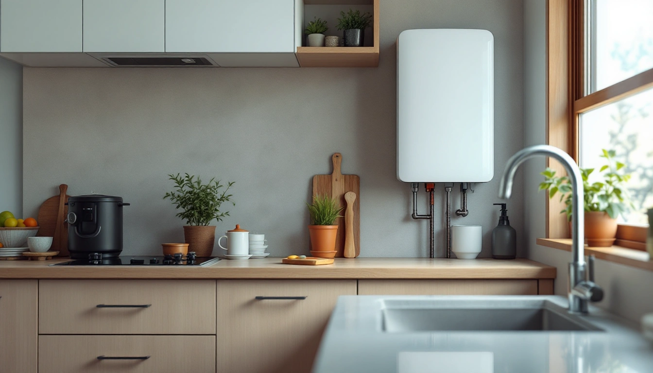 Closed white wall cabinet above a kitchen sink